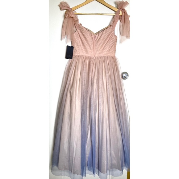 Aidan Ombré Mesh tea Length Dress - Picture 5 of 5